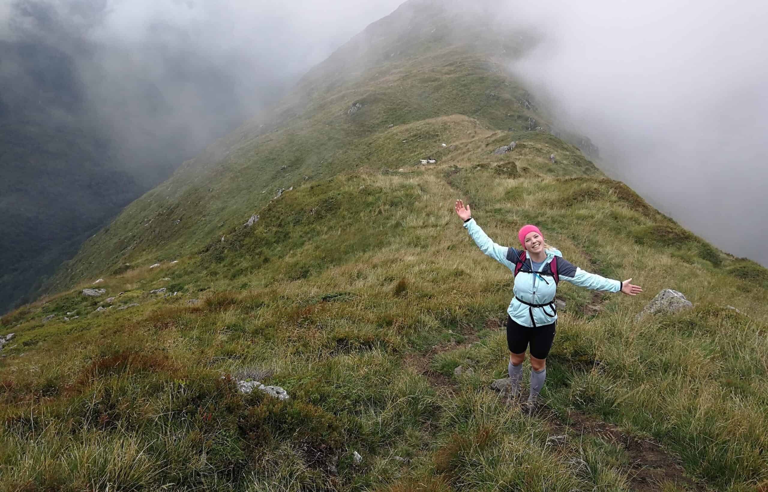 Turglede på fjellrygg i vestlandsvær